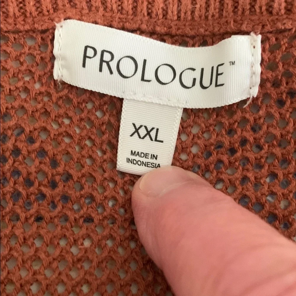 Prologue Rust/Brown Crewneck Sweater with Ribbed Texture - Picture 3 of 9
